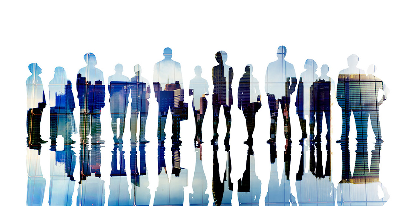 Stylized silhouette of people