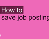 "How to save job postings" video title screen