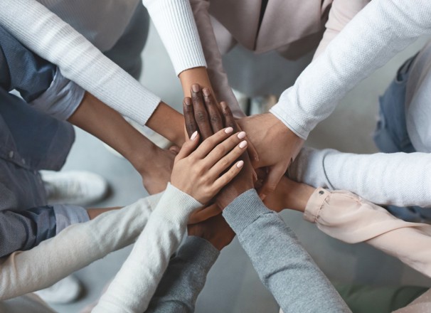 hands together in a circle